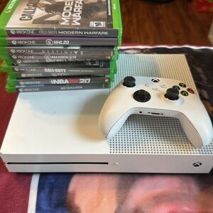 Xbox One S Console with Controller and Games